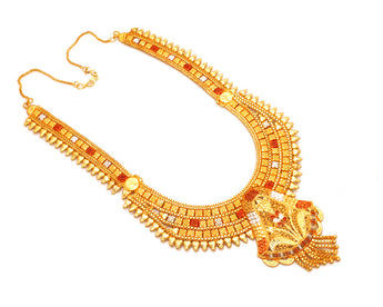 HuntGold Women Lady Elegant Bauhinia Flower Acrylic Diamond Pendant Chain Choker Necklace