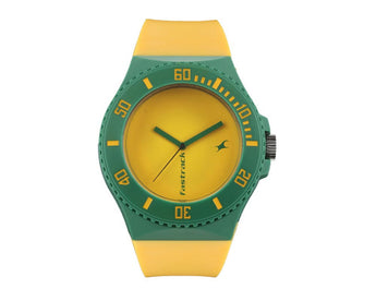 Fastrack Analog Yellow Dial Mens Watch 3119SL02
