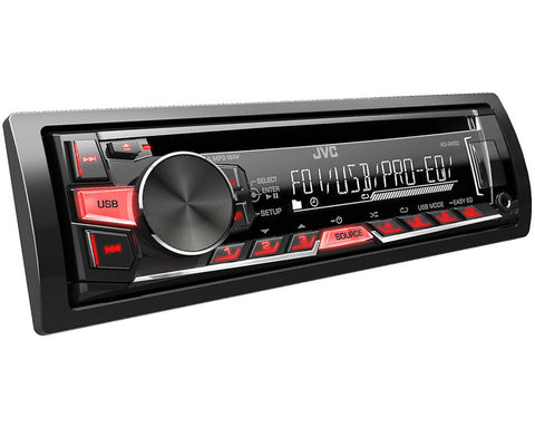 JVC KDR660 Single Din Car Stereo with AMFMCDMP3iPodUSBPandora and Remote