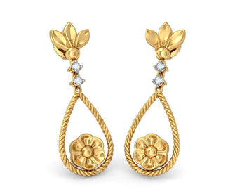 Gold Oval Sapphire Earrings