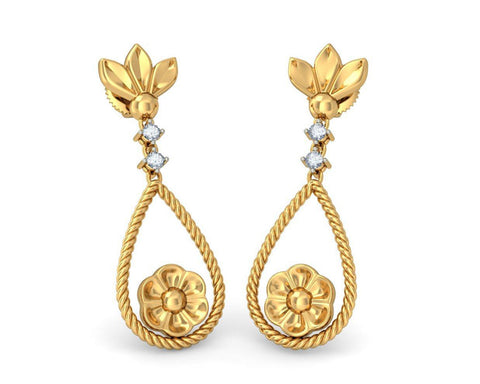 Gold Oval Sapphire Earrings