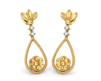 Gold Oval Sapphire Earrings